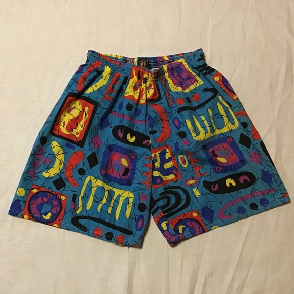 SOLD Vintage op art 80s jams summer shorts - Picture 2 of 7